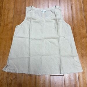 Kleen Womens 100% Linen Tank Size XL Lagenlook Boho Minimalist Casual Coastal